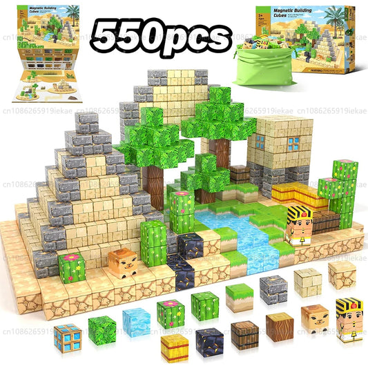 Magnetic Bulding Blocks Minecrafted Egypt Pyramids Set 550 pcs