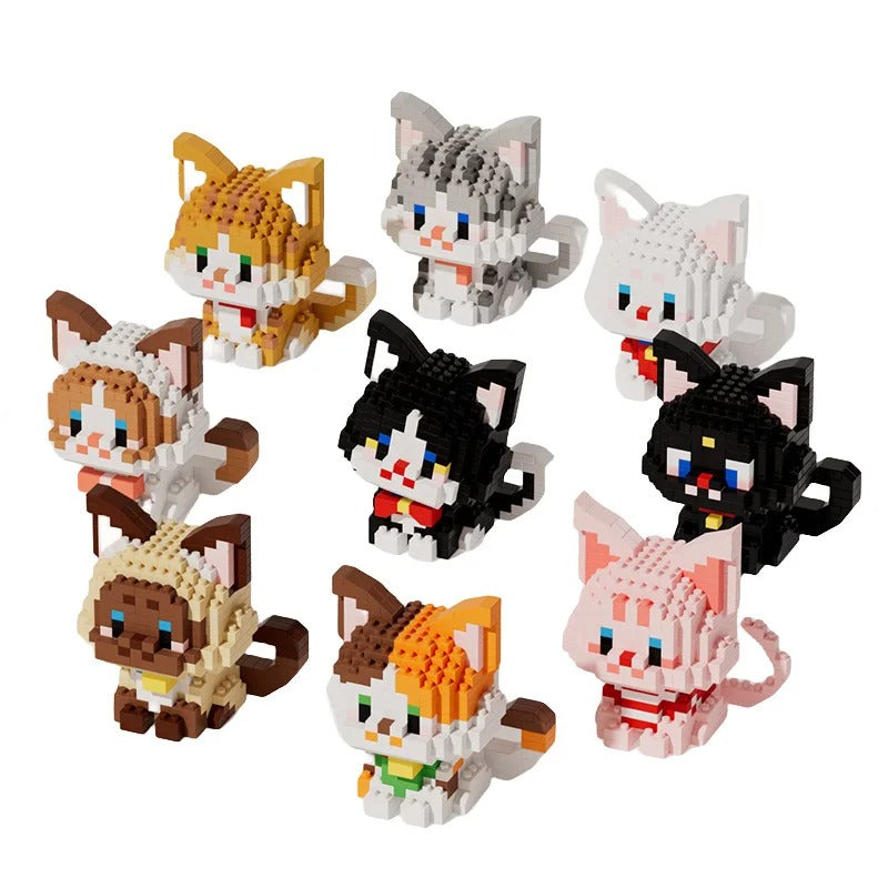 Mini Building Blocks Pet Cat Figures