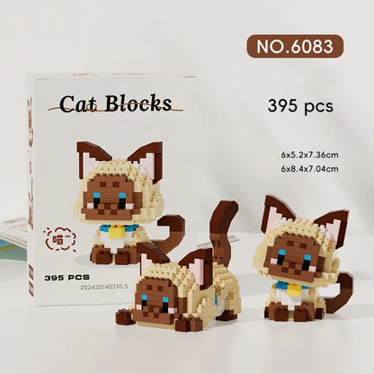 Mini Building Blocks Pet Cat Figures