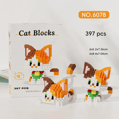 Mini Building Blocks Pet Cat Figures