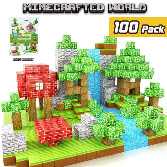 Magnetic Bulding Blocks Minecrafted World Set 100pcs